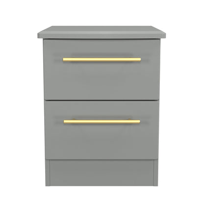 Haworth Bedside Table Grey 2 Drawers 51cm
