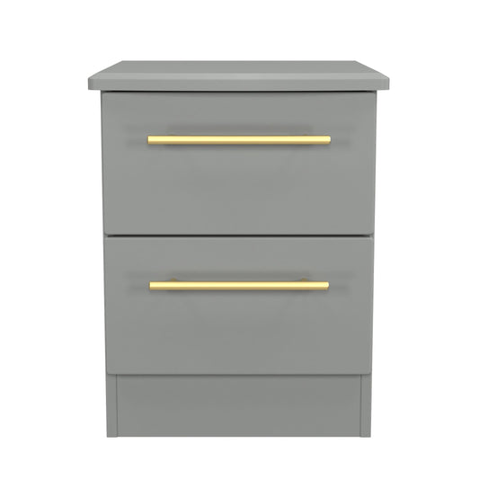 Haworth Bedside Table Grey 2 Drawers 51cm