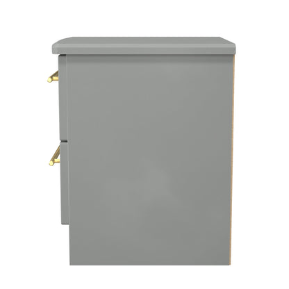 Haworth Bedside Table Grey 2 Drawers 51cm