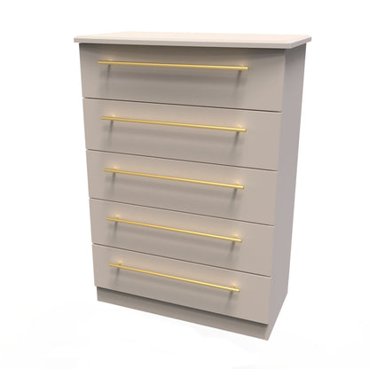 Haworth Tall Chest of Drawers Off-White 5 Drawers 108cm