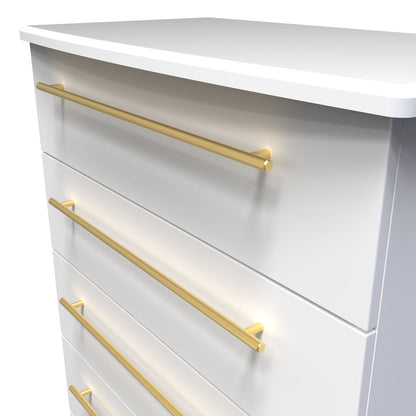 Haworth Tall Chest of Drawers White 5 Drawers 108cm