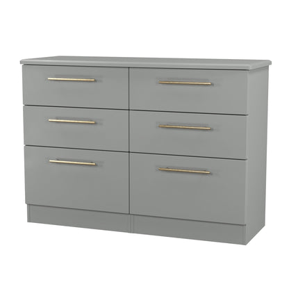 Haworth Large Chest of Drawers Grey 6 Drawers 112cm