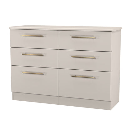 Haworth Large Chest of Drawers Off-White 6 Drawers 112cm