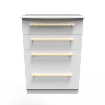 Haworth Tall Chest of Drawers White 4 Drawers 108cm
