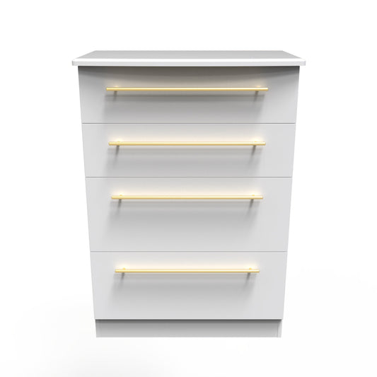 Haworth Tall Chest of Drawers White 4 Drawers 108cm