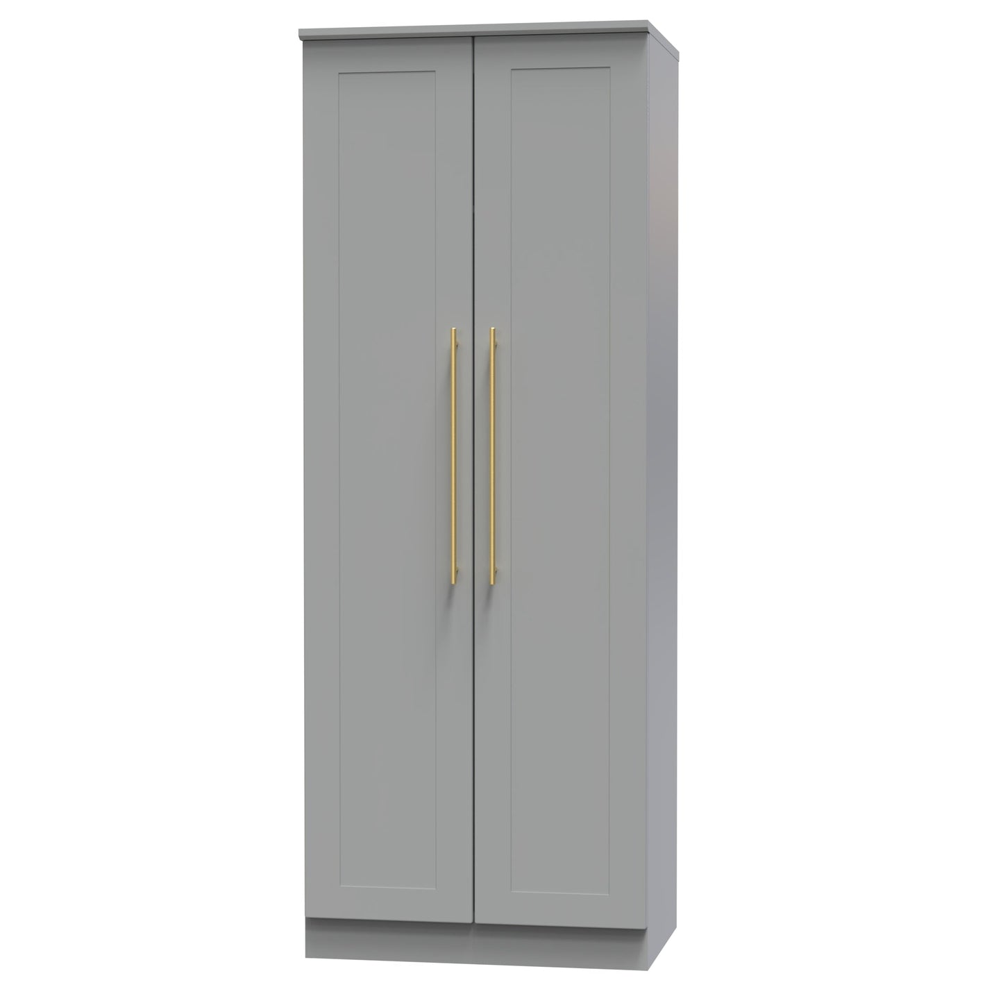 Haworth Tall Wardrobe Grey 2 Doors 1 Shelf 196cm