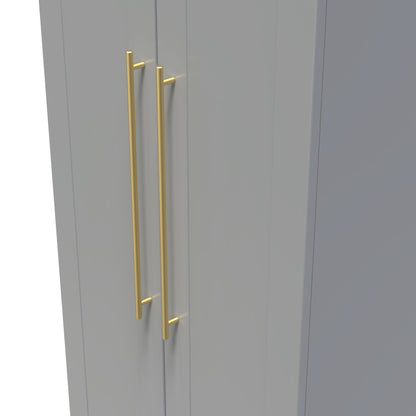 Haworth Tall Wardrobe Grey 2 Doors 1 Shelf 196cm