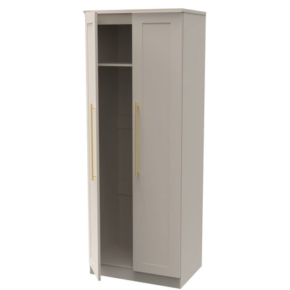 Haworth Tall Wardrobe Off-White 2 Doors 1 Shelf 196cm