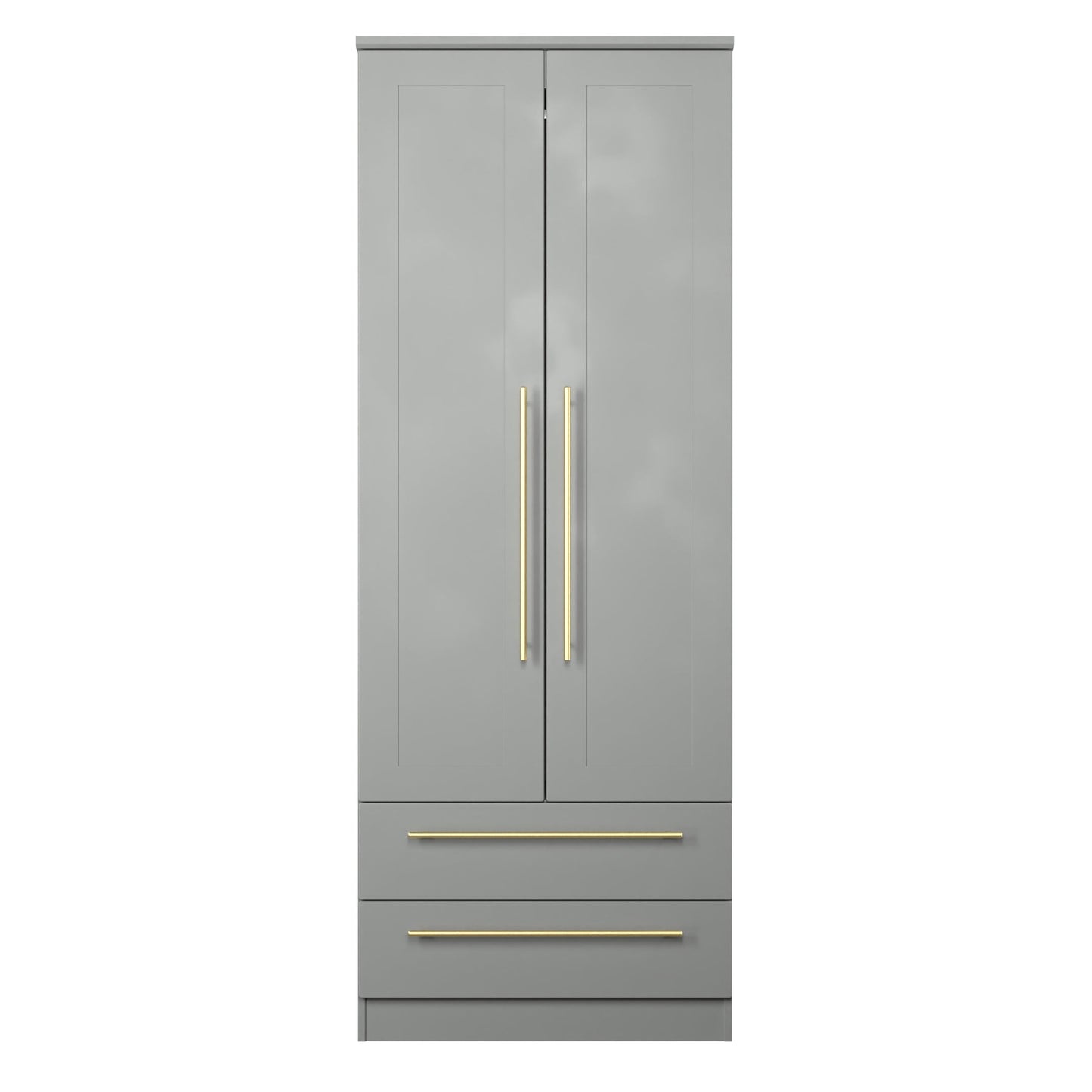 Haworth Tall Wardrobe Grey 2 Doors 2 Drawers 196cm