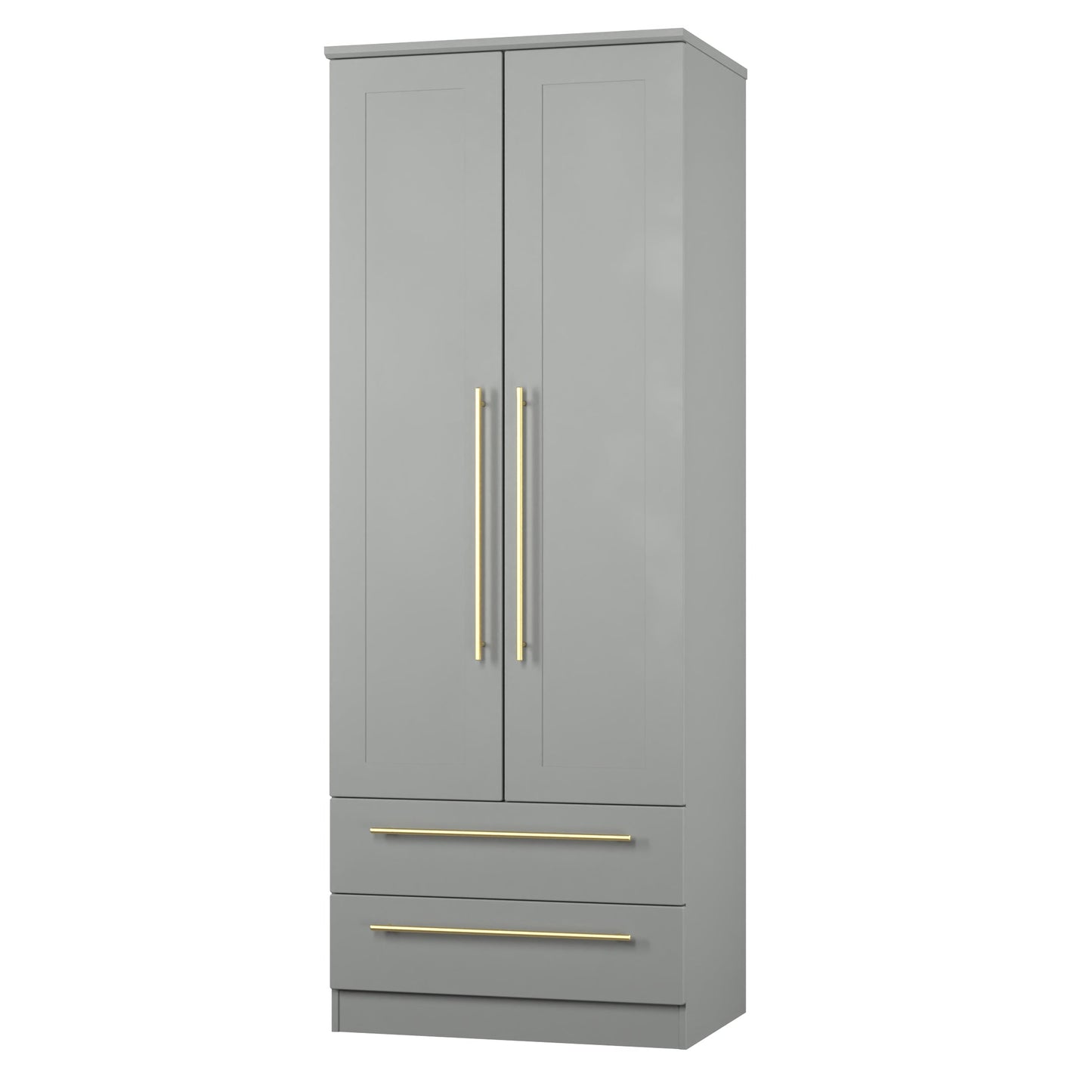 Haworth Tall Wardrobe Grey 2 Doors 2 Drawers 196cm