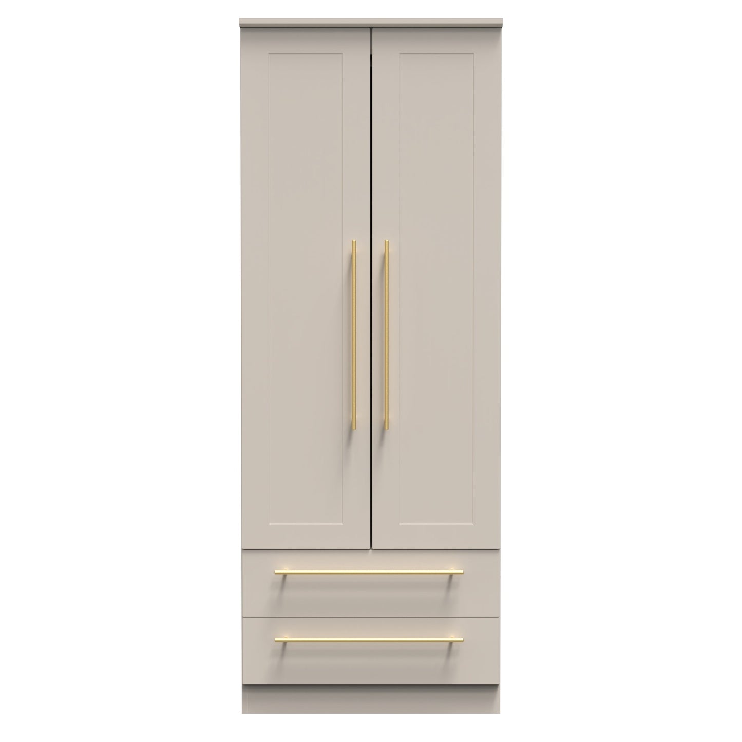 Haworth Tall Wardrobe Off-White 2 Doors 2 Drawers 196cm