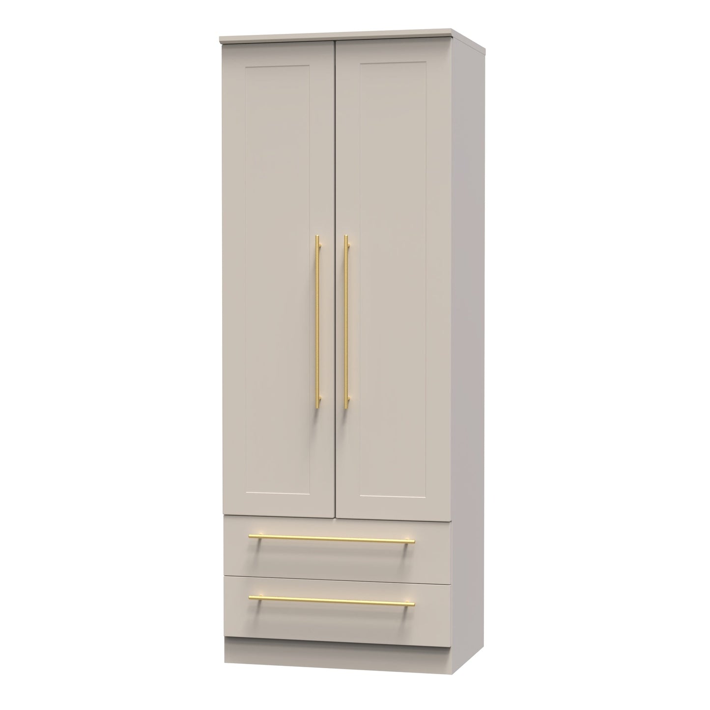 Haworth Tall Wardrobe Off-White 2 Doors 2 Drawers 196cm