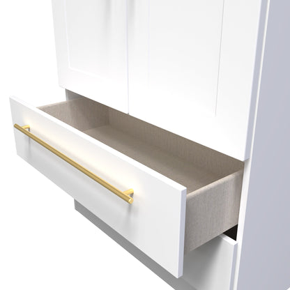 Haworth Tall Wardrobe White 2 Doors 2 Drawers 196cm