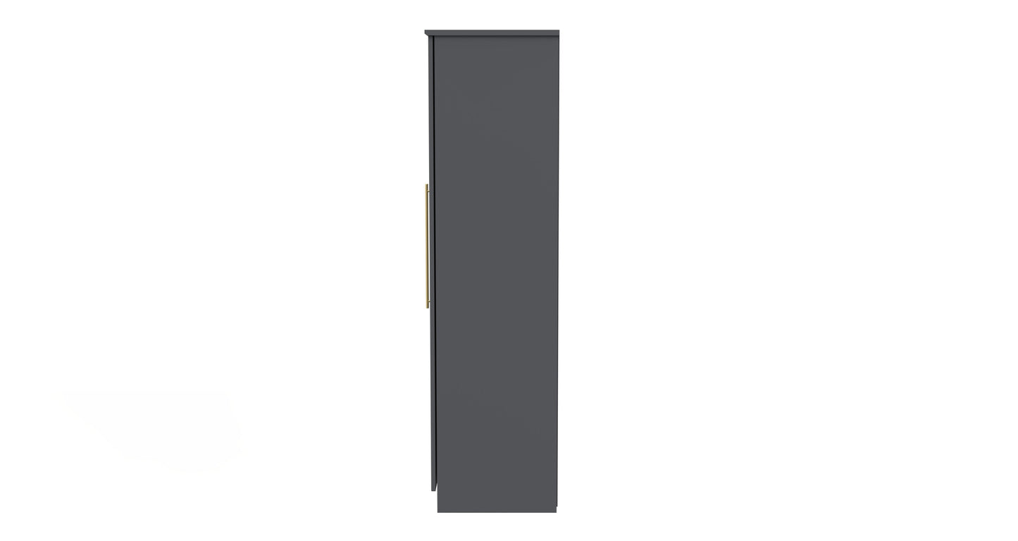 Haworth Tall Mirror Wardrobe Grey 1 Shelf 196cm