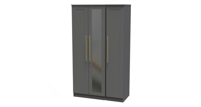 Haworth Tall Mirror Wardrobe Grey 1 Shelf 196cm