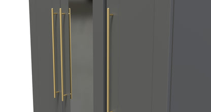 Haworth Tall Mirror Wardrobe Grey 1 Shelf 196cm