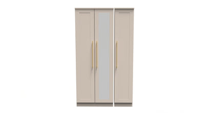 Haworth Tall Mirror Wardrobe Off-White 1 Shelf 196cm