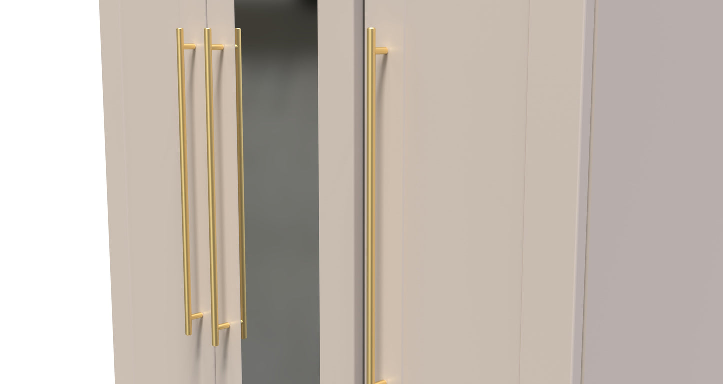 Haworth Tall Mirror Wardrobe Off-White 1 Shelf 196cm