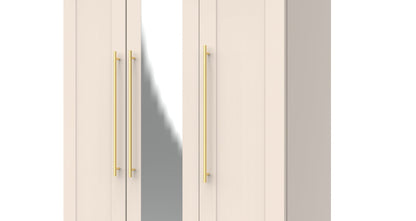 Haworth Tall Mirror Wardrobe Off-White 1 Shelf 196cm