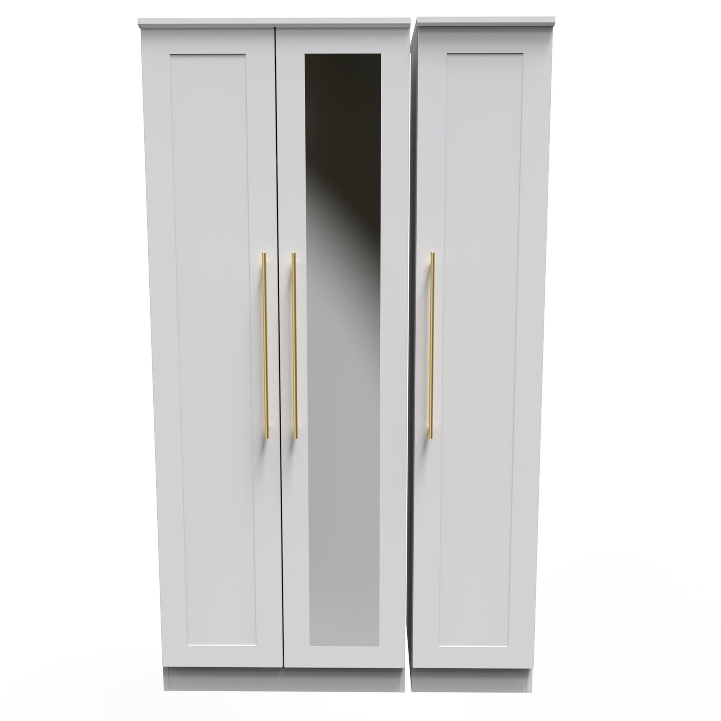 Haworth Tall Mirror Wardrobe White 1 Shelf 196cm