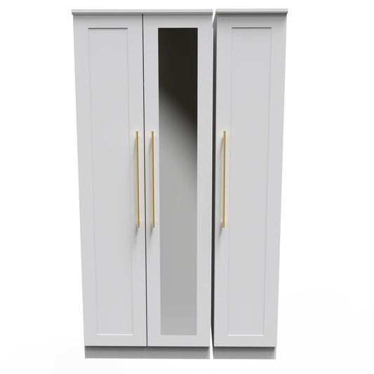 Haworth Tall Mirror Wardrobe White 1 Shelf 196cm