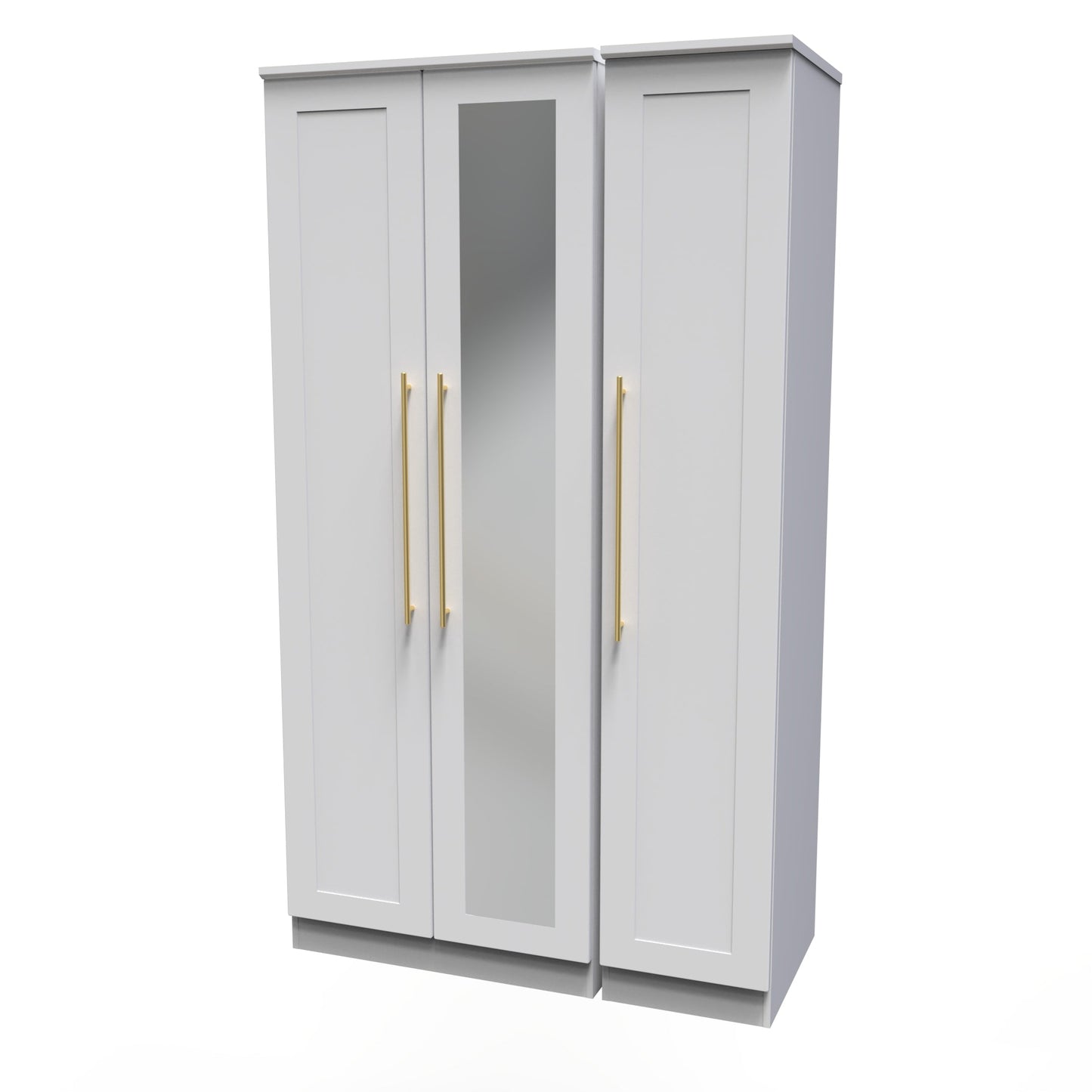 Haworth Tall Mirror Wardrobe White 1 Shelf 196cm