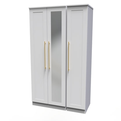Haworth Tall Mirror Wardrobe White 1 Shelf 196cm