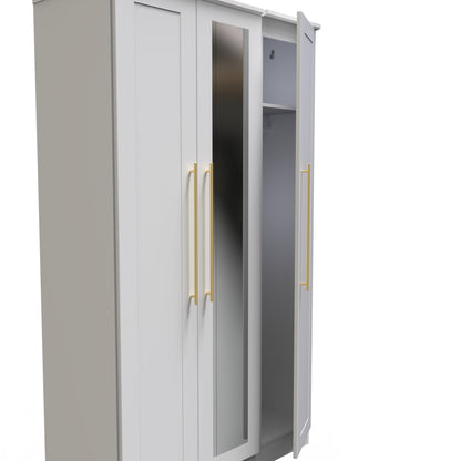 Haworth Tall Mirror Wardrobe White 1 Shelf 196cm