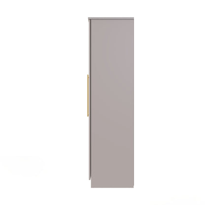 Haworth Tall Mirror Wardrobe Off-White 5 Doors 2 Shelves 2 Drawers 196cm