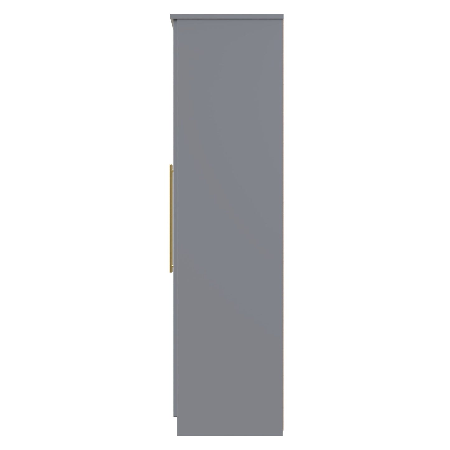 Haworth Tall Mirror Wardrobe Grey 6 Doors 2 Shelves 2 Drawers 222cm