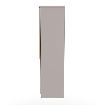 Haworth Tall Mirror Wardrobe Off-White 6 Doors 2 Shelves 2 Drawers 222cm