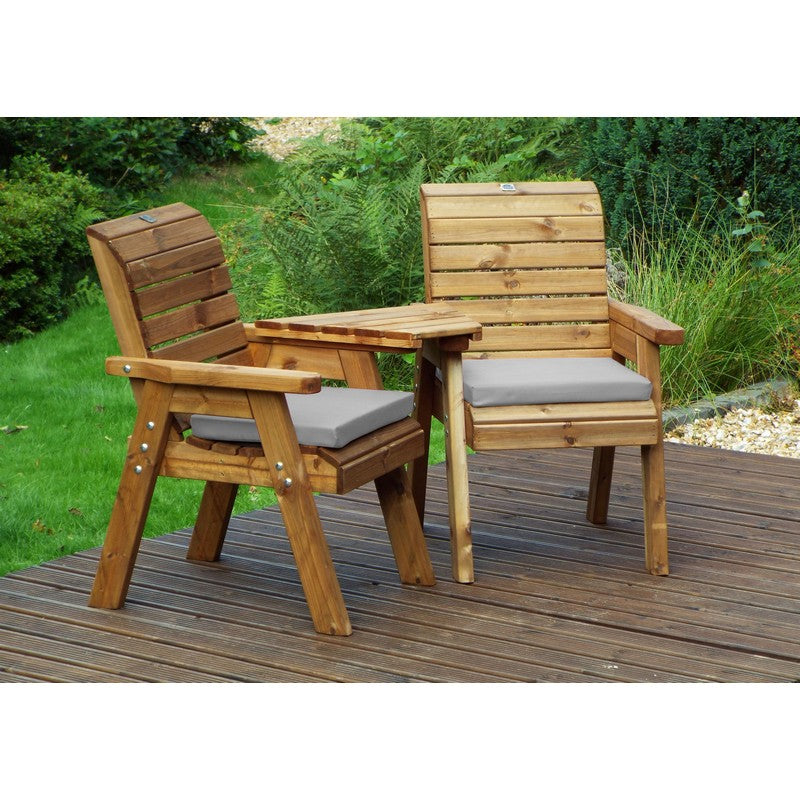 Scandinavian Redwood Garden Tete Tete 2 Seats Cushions