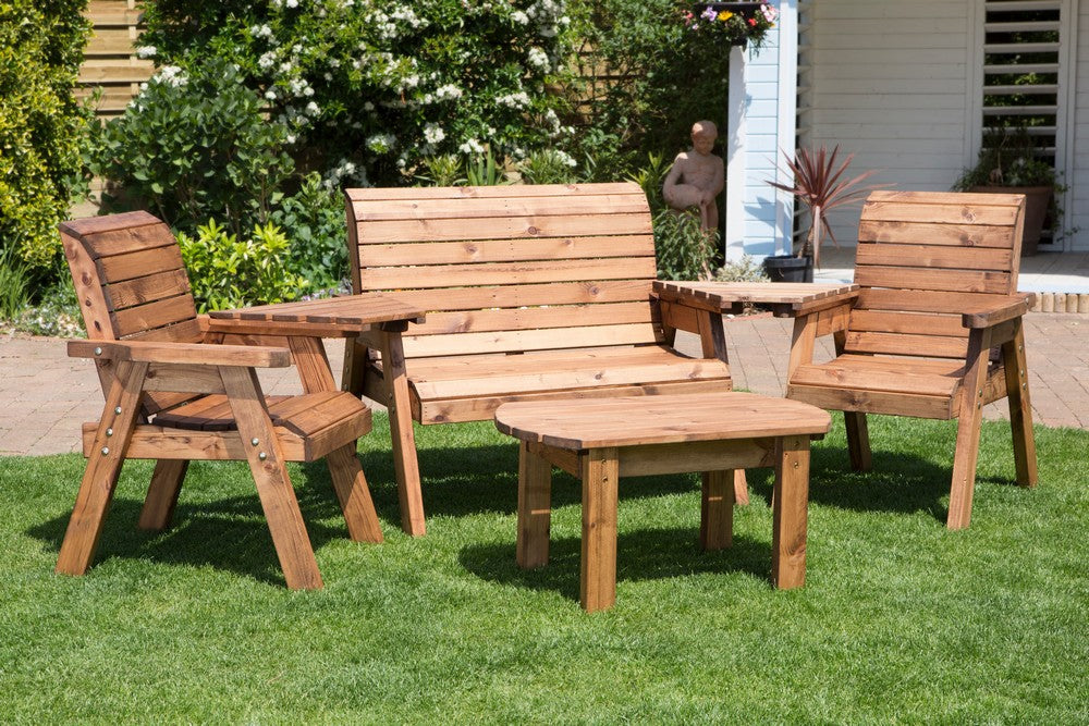 Charles Taylor 4 Seat Rectangular Table Combi Scandinavian Redwood Garden Furniture