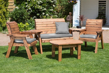 Charles Taylor 4 Seat Rectangular Table Combi Scandinavian Redwood Garden Furniture