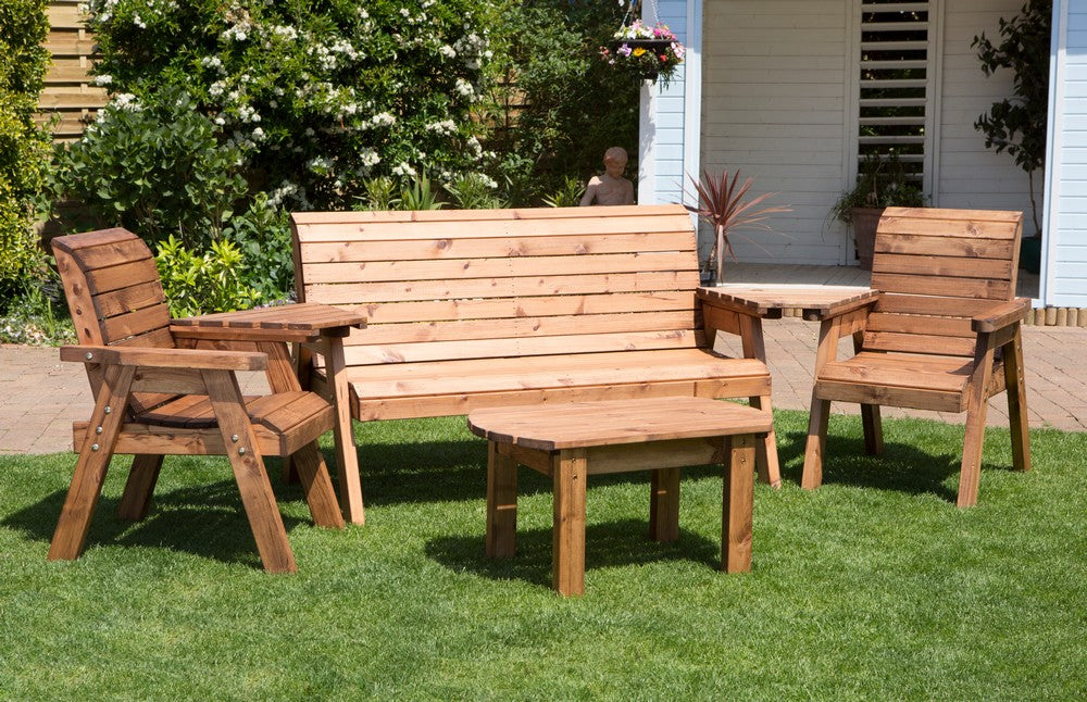 Charles Taylor 5 Seat Rectangular Table Combi Scandinavian Redwood Garden Furniture