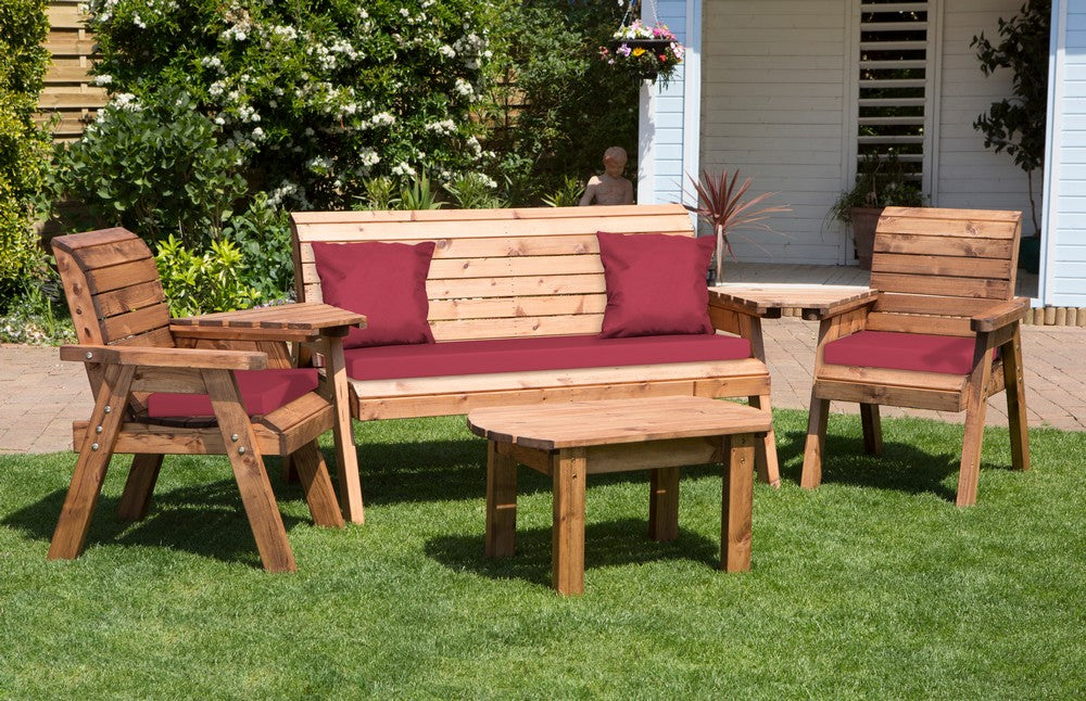 Charles Taylor 5 Seat Rectangular Table Combi Scandinavian Redwood Garden Furniture