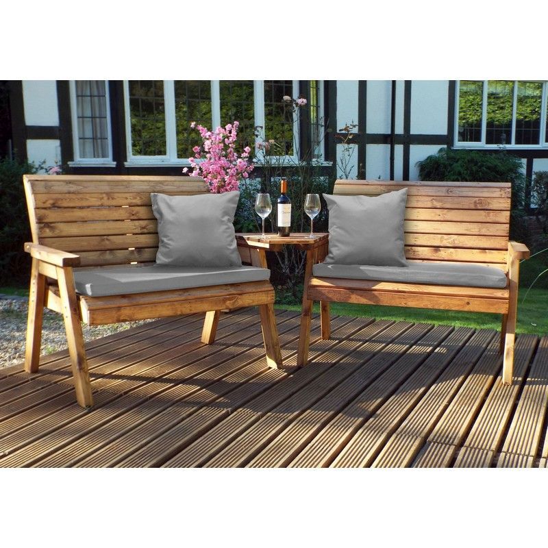 Scandinavian Redwood Garden Tete Tete 4 Seats Cushions