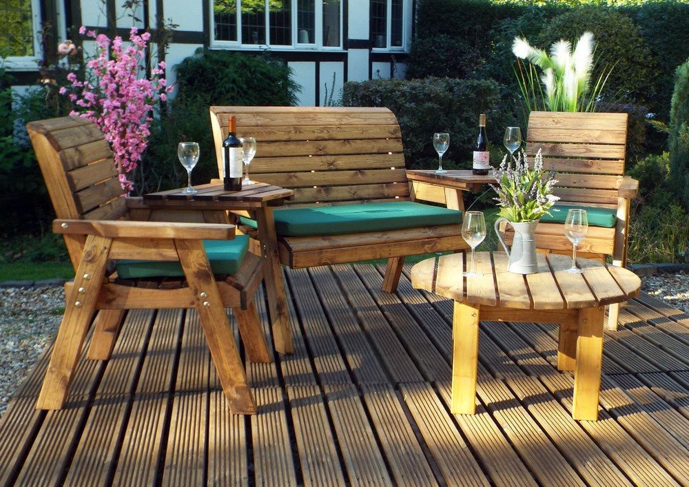 Charles Taylor 4 Seat Circular Table Combi Scandinavian Redwood Garden Furniture