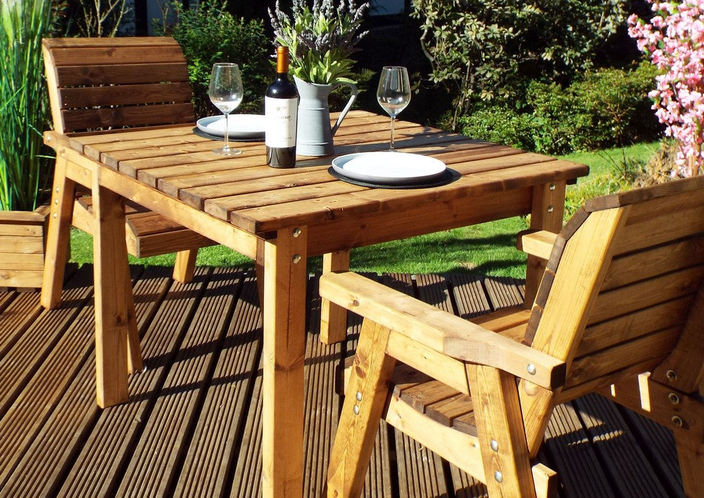 Charles Taylor 2 Seat Scandinavian Redwood Dining Set Garden Furniture