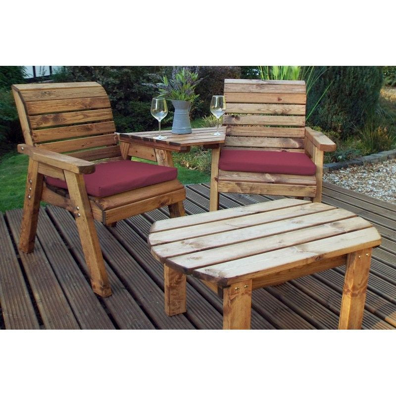 Scandinavian Redwood Garden Tete Tete 2 Seats Cushions