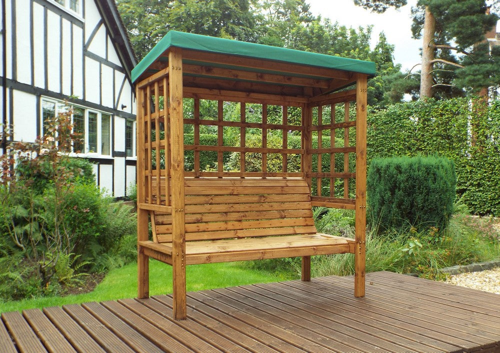Bramham Garden Arbour by Charles Taylor - 3 Seats Green Cushions Primary Image