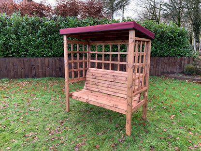Bramham Garden Arbour by Charles Taylor - 3 Seats Green Cushions