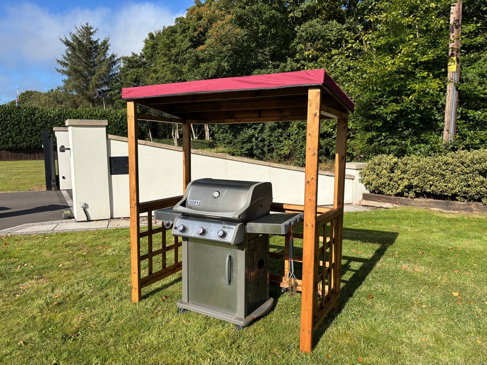 Scandinavian Redwood Garden BBQ Shelter by Charles Taylor Burgundy