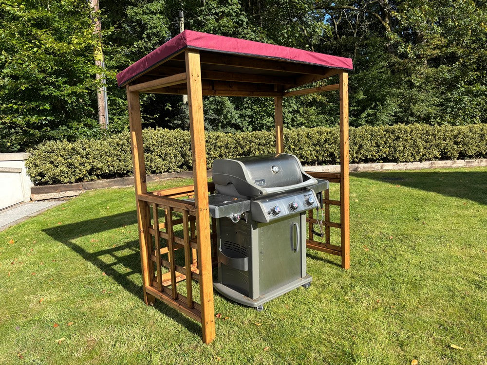 Scandinavian Redwood Garden BBQ Shelter by Charles Taylor Burgundy