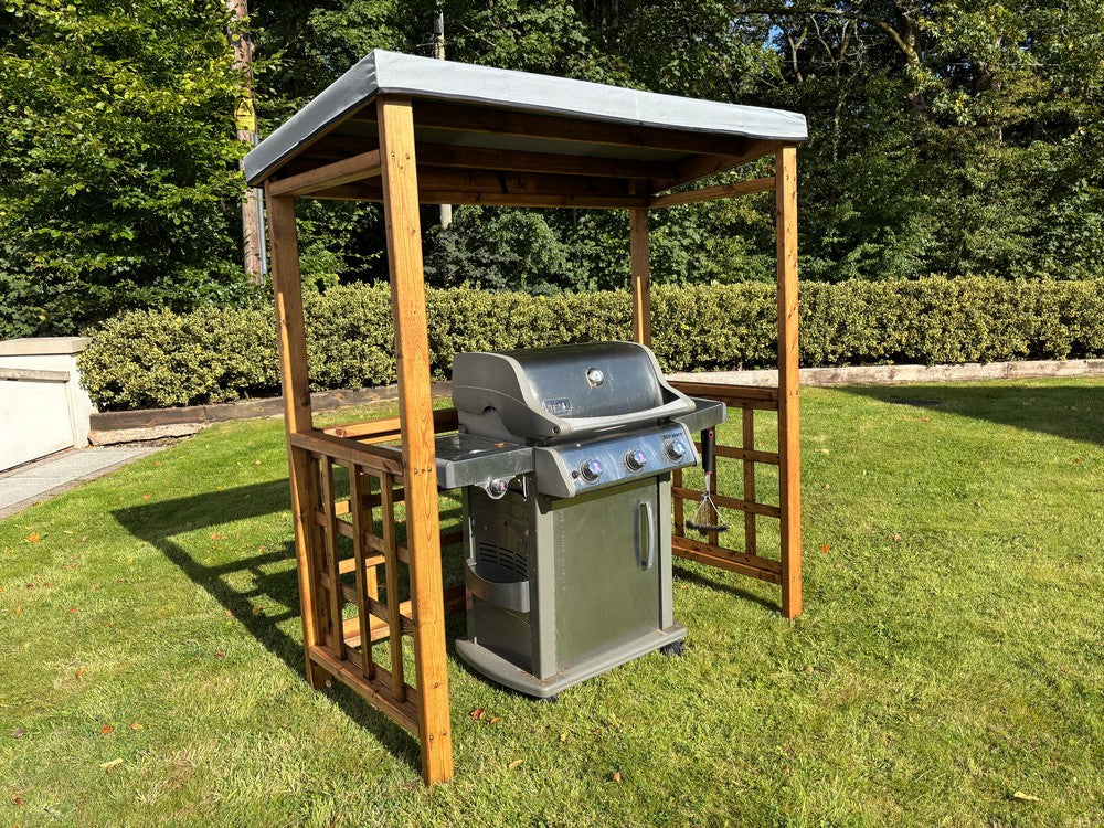 Scandinavian Redwood Garden BBQ Shelter by Charles Taylor Grey