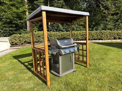 Scandinavian Redwood Garden BBQ Shelter by Charles Taylor Grey