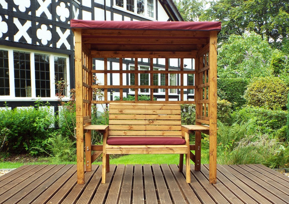 Wentworth Garden Arbour by Charles Taylor - 2 Seats Burgundy Cushions