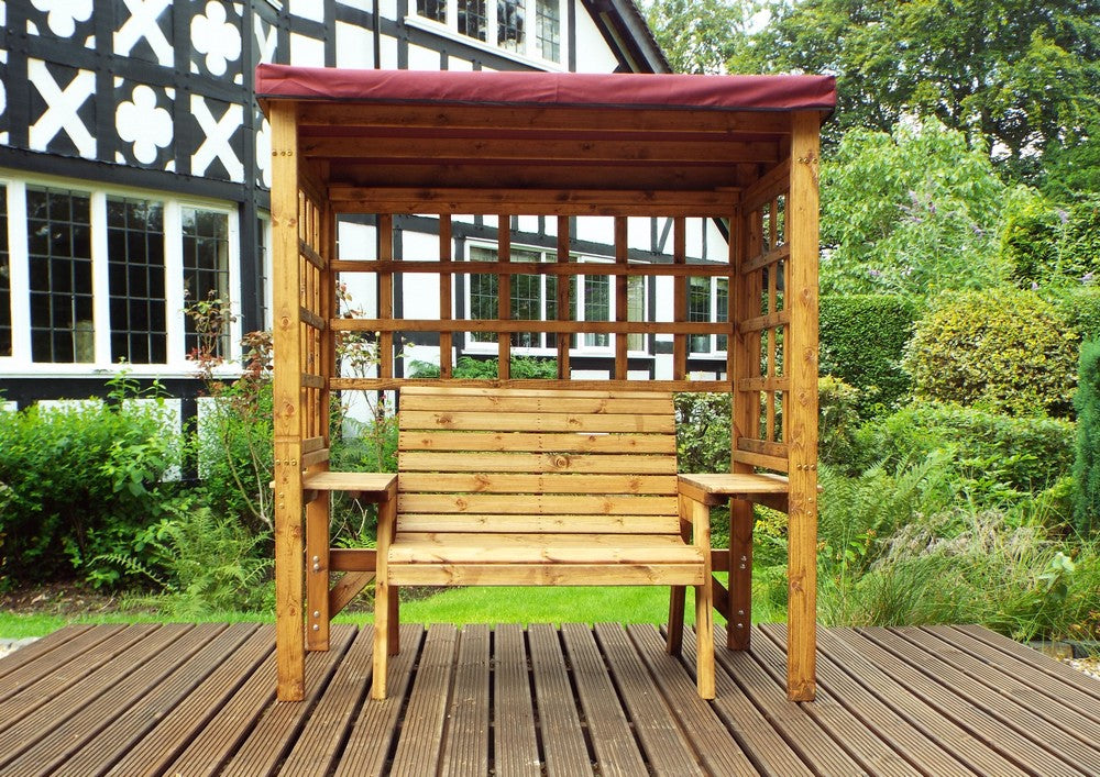 Wentworth Garden Arbour by Charles Taylor - 2 Seats Burgundy Cushions
