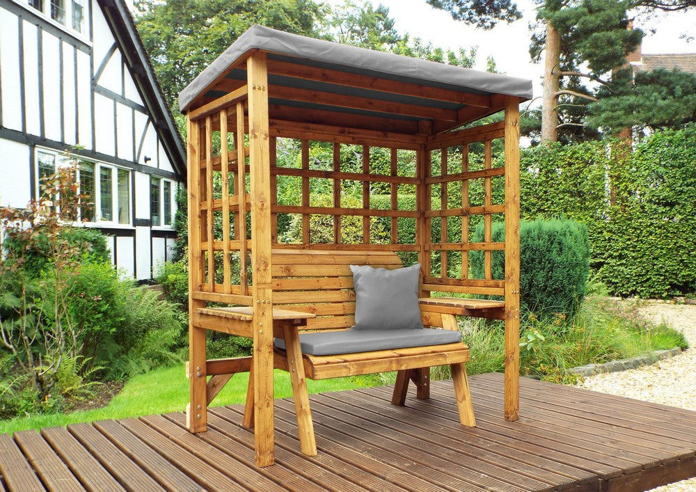 Scandinavian Redwood Garden Arbour 2 Seats Cushions