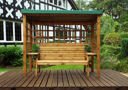 Wentworth Garden Arbour by Charles Taylor - 3 Seats Green Cushions Primary Image